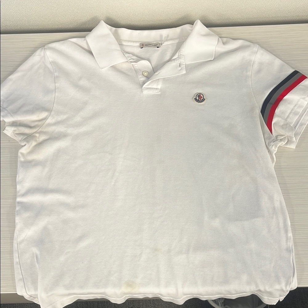 Moncler White Polo Shirt Classic Design